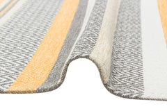 Yellow Striped Cotton Rug – Machine Made Area Rug | Non Slip Washable Antibacterial