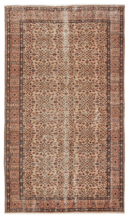 Atina Orange Vintage Wool Handmade Area Rug 4'8" x 8'2"