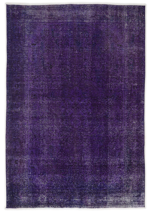 Atina Purple Vintage Wool Handmade Area Rug 6'4" x 9'3"