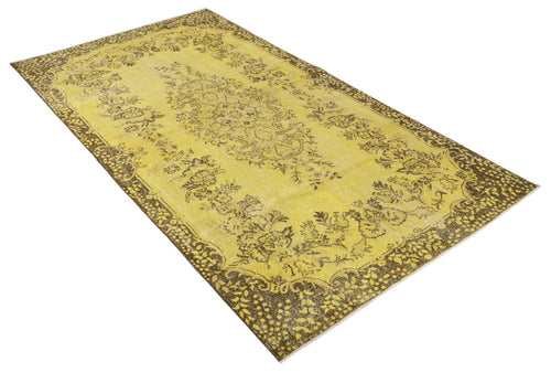 Atina Yellow Vintage Wool Handmade Area Rug 5'8" x 10'0"