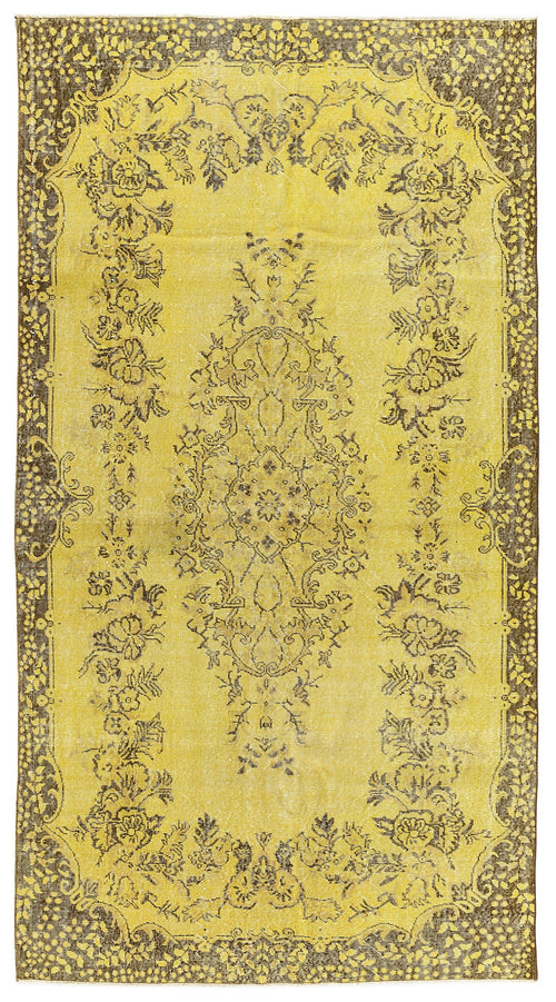 Atina Yellow Vintage Wool Handmade Area Rug 5'8" x 10'0"