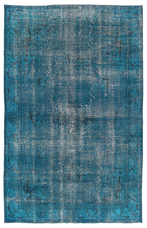 Atina Turquoise Vintage Wool Handmade Area Rug 5'7" x 8'10"