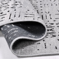 Natural Latex Area Rug – Juliette Grey Geometric Cotton Polyester Blend Rug 7mm Pile