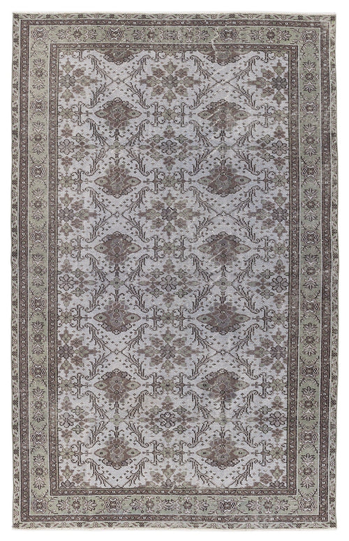 Atina Grey Vintage Wool Handmade Area Rug 5'10" x 9'3"