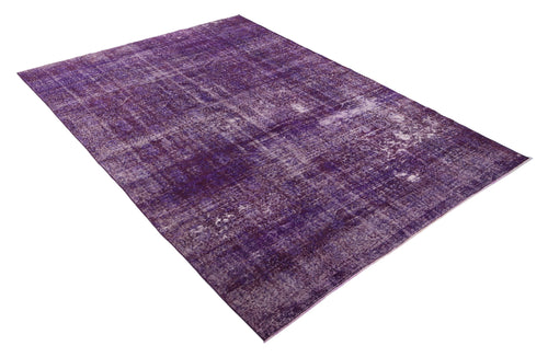 Atina Purple Vintage Wool Handmade Area Rug 7'3" x 10'7"