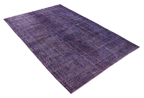 Atina Purple Vintage Wool Handmade Area Rug 6'6" x 10'4"