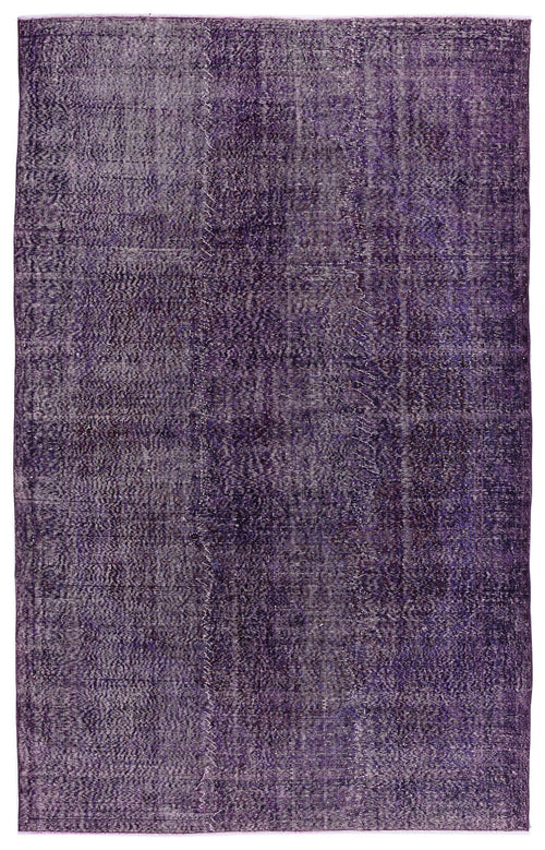 Atina Purple Vintage Wool Handmade Area Rug 6'6" x 10'4"