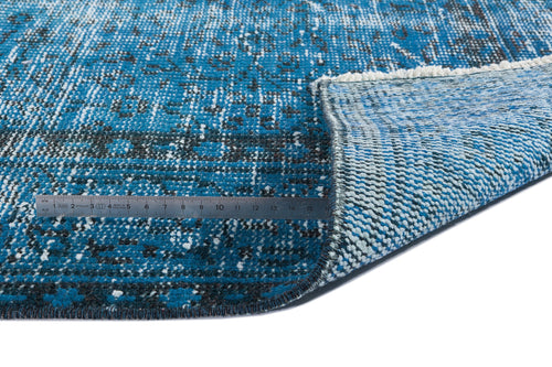 Atina Blue Vintage Wool Handmade Area Rug 5'4" x 8'9"