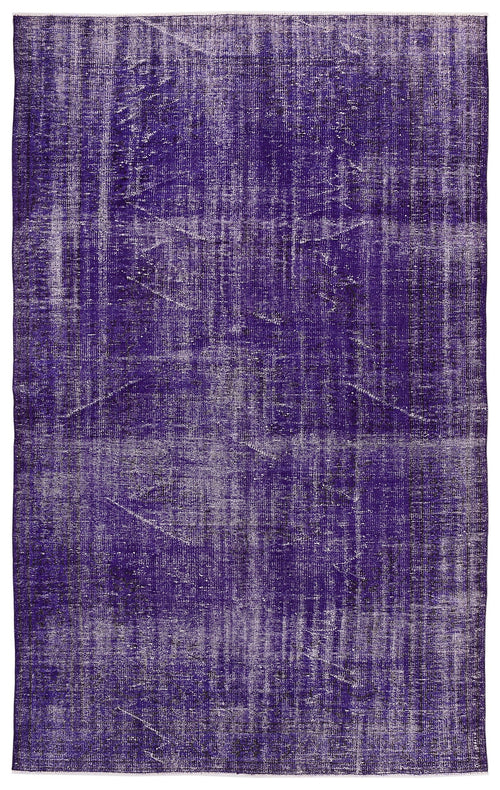 Atina Purple Vintage Wool Handmade Area Rug 5'10" x 9'11"