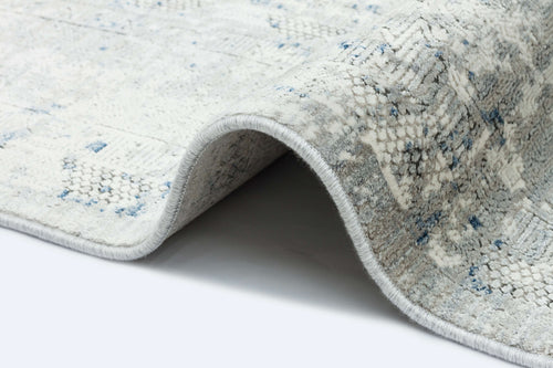 Modern Bamboo Area Rug – Blue Machine Made Rug for Living Room & Kitchen