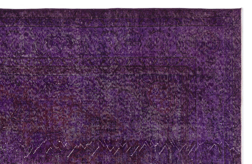 Atina Purple Vintage Wool Handmade Area Rug 6'9" x 10'4"