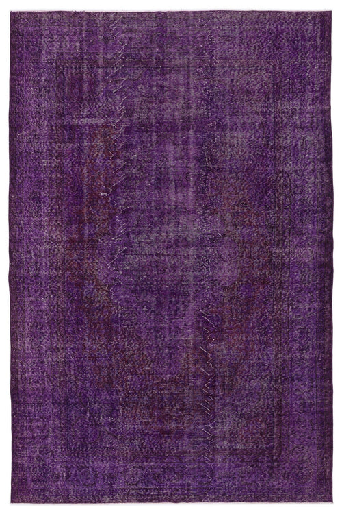 Atina Purple Vintage Wool Handmade Area Rug 6'9" x 10'4"