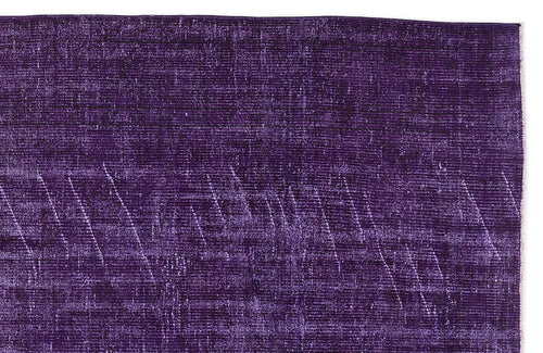 Atina Purple Vintage Wool Handmade Area Rug 6'4" x 10'2"