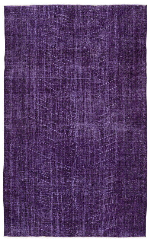 Atina Purple Vintage Wool Handmade Area Rug 6'4" x 10'2"