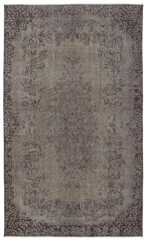Atina Grey Vintage Wool Handmade Area Rug 5'5" x 9'1"