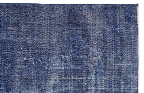 Atina Blue Vintage Wool Handmade Area Rug 6'1" x 10'4"