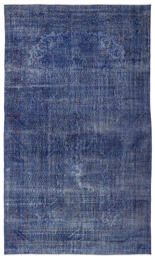 Atina Blue Vintage Wool Handmade Area Rug 6'1" x 10'4"