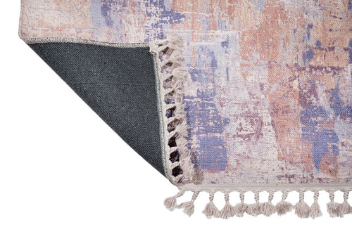 Modern Cotton Area Rug – Pink Digital Print Chenille Carpet for Living Room