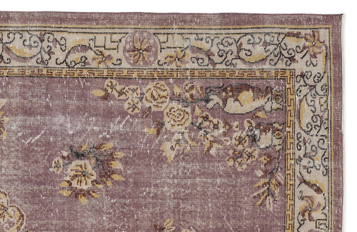 Atina Beige Vintage Wool Handmade Area Rug 5'11" x 9'7"