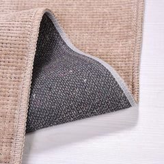 Natural Latex Area Rug - Light Brown Cotton 7 mm Pile Modern Jacquard Woven