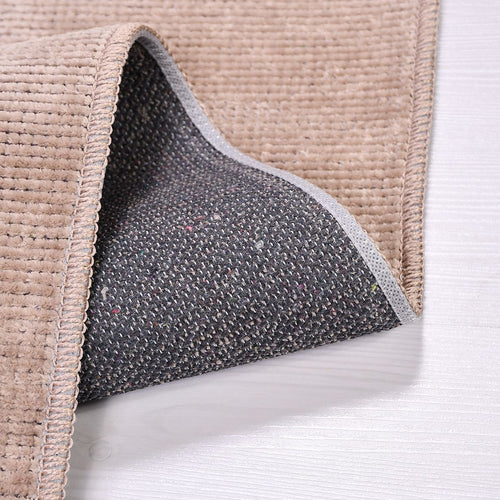 Natural Latex Area Rug - Light Brown Cotton 7 mm Pile Modern Jacquard Woven