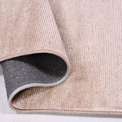 Natural Latex Area Rug - Light Brown Cotton 7 mm Pile Modern Jacquard Woven