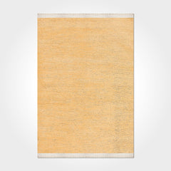 Natural Latex Area Rug – Modern Yellow Cotton Rug with Non Slip 7mm Pile