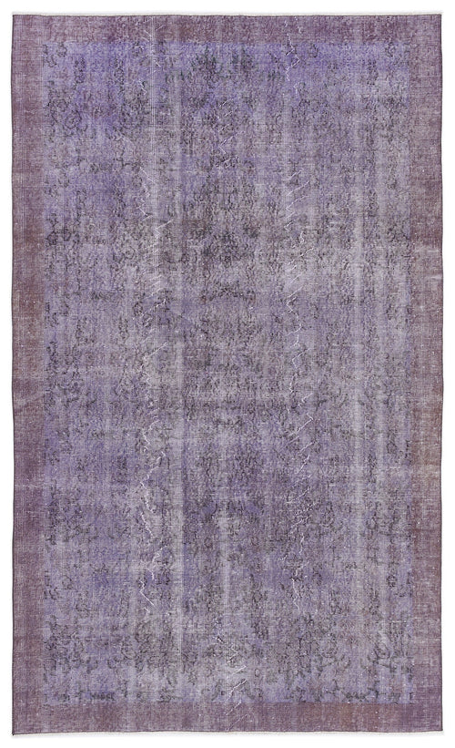 Atina Purple Vintage Wool Handmade Area Rug 4'11" x 8'4"