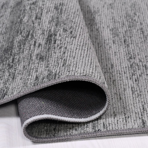 Natural Latex Area Rug – Anthracite Cotton, 7 mm Pile | Non Slip Durable Floor Covering