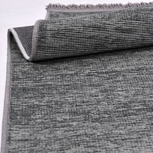 Natural Latex Area Rug – Anthracite Cotton, 7 mm Pile | Non Slip Durable Floor Covering