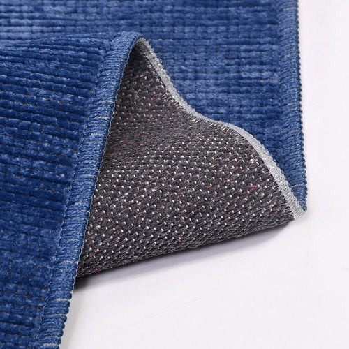 Natural Latex Area Rug – Navy Blue Cotton Blend | 7 mm Pile | Non Slip Jacquard Woven