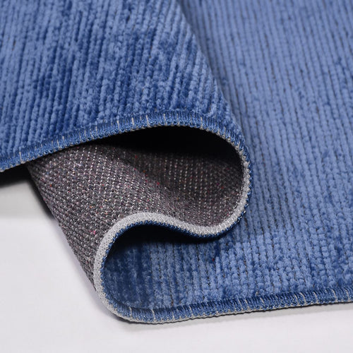 Natural Latex Area Rug – Navy Blue Cotton Blend | 7 mm Pile | Non Slip Jacquard Woven