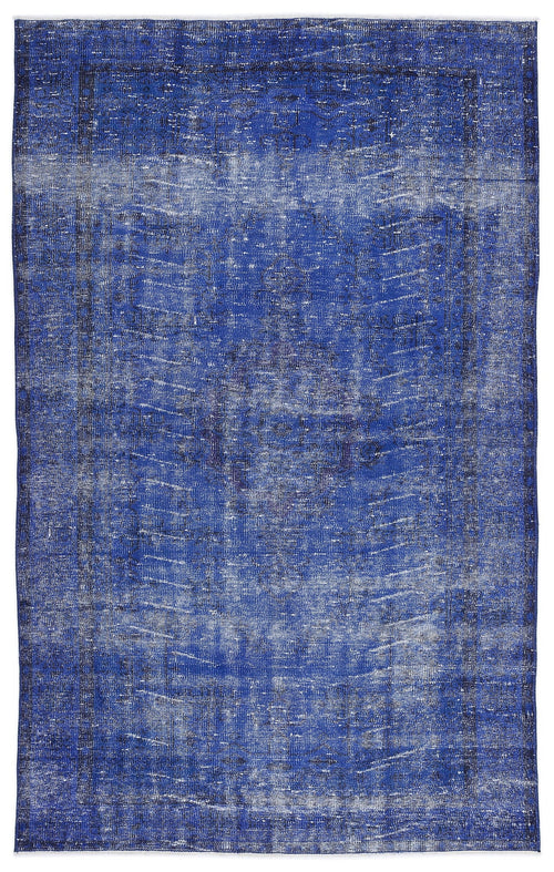 Atina Blue Vintage Wool Handmade Area Rug 5'0" x 8'10"