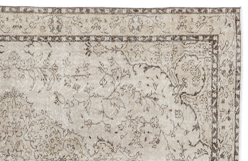 Atina Beige Vintage Wool Handmade Area Rug 5'9" x 8'8"