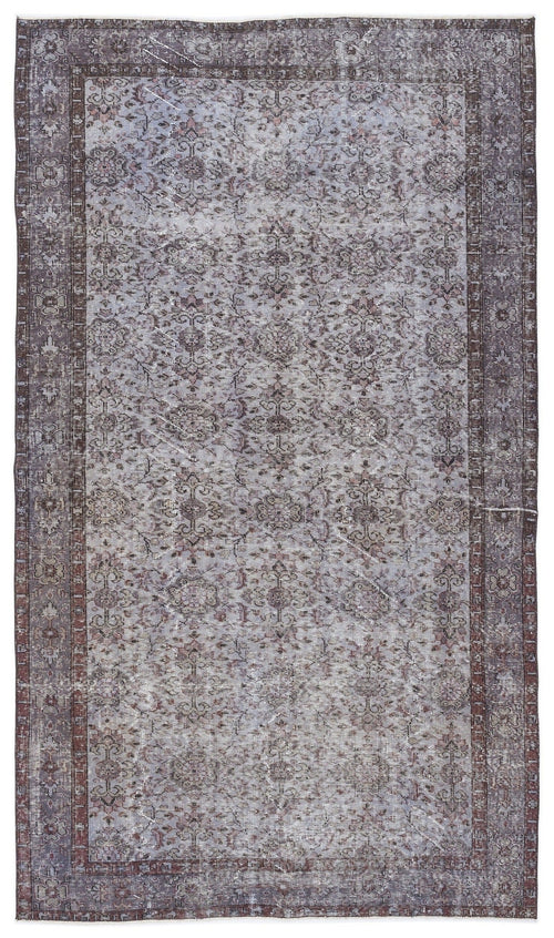 Atina Blue Vintage Wool Handmade Area Rug 5'10" x 9'9"