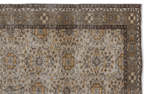 Atina Beige Vintage Wool Handmade Area Rug 5'9" x 9'1"