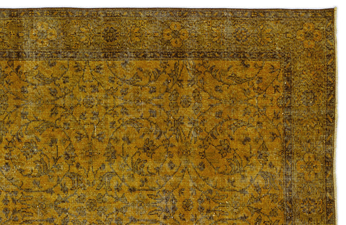 Atina 8342 Yellow Vintage Wool Handmade Area Rug 5'6" x 9'6"