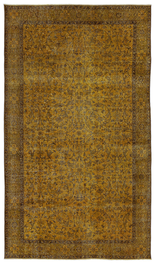 Atina 8342 Yellow Vintage Wool Handmade Area Rug 5'6" x 9'6"