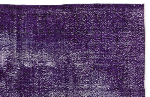 Atina Purple Vintage Wool Handmade Area Rug 6'6" x 9'11"
