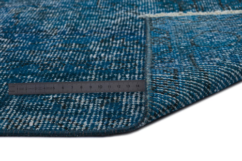 Atina Turquoise Vintage Wool Handmade Area Rug 6'4" x 11'1"