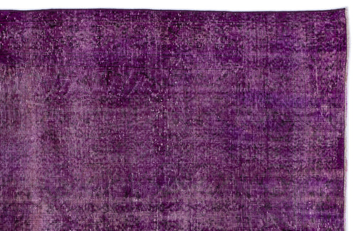Atina Purple Vintage Wool Handmade Area Rug 5'3" x 8'8"