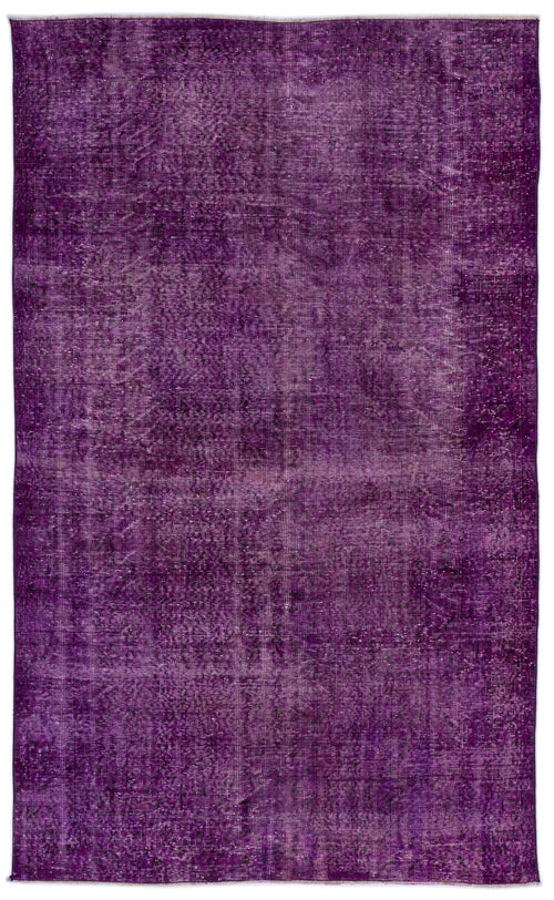Atina Purple Vintage Wool Handmade Area Rug 5'3" x 8'8"