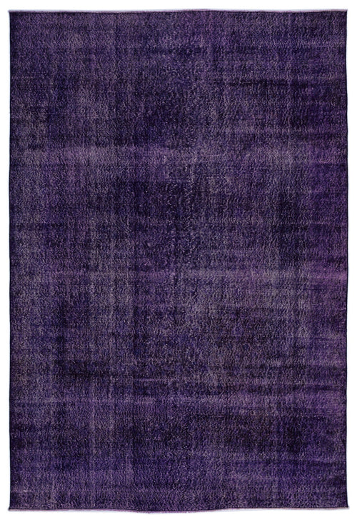 Atina Purple Vintage Wool Handmade Area Rug 6'9" x 9'11"