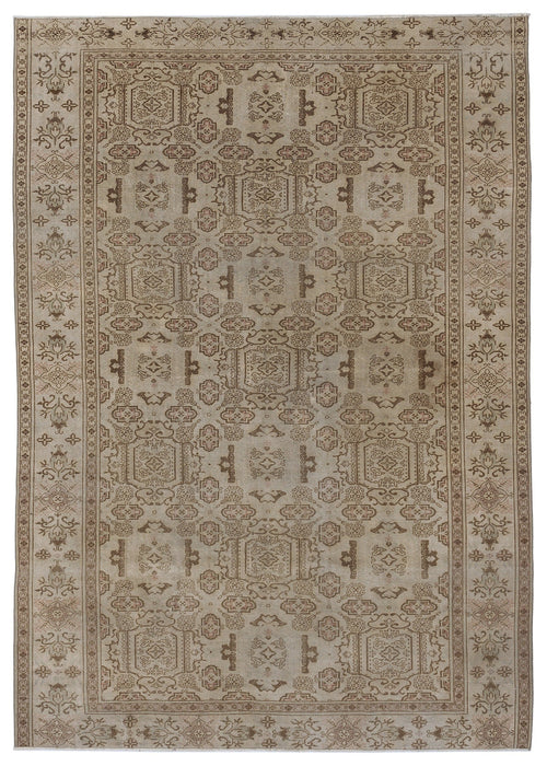 Atina Brown Vintage Wool Handmade Area Rug 5'1" x 11'5"