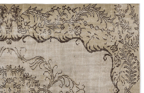 Atina 8393 Beige Vintage Wool Handmade Area Rug 5'7" x 8'8"