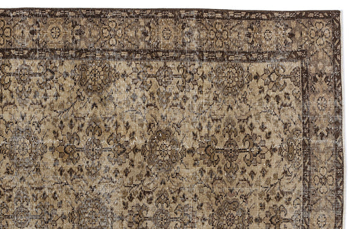 Atina 8409 Beige Vintage Wool Handmade Area Rug 5'5" x 8'11"
