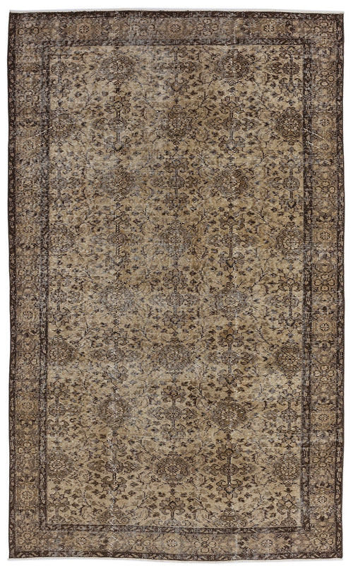 Atina 8409 Beige Vintage Wool Handmade Area Rug 5'5" x 8'11"