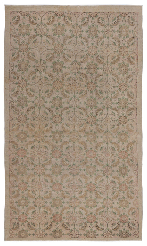 Atina Cream Classic Wool Handmade Area Rug 5'10" x 9'2"