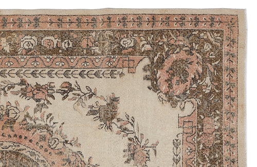 Atina Beige Vintage Wool Handmade Area Rug 6'6" x 10'3"