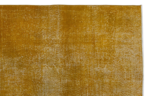 Atina Yellow Vintage Wool Handmade Area Rug 6'6" x 10'4"